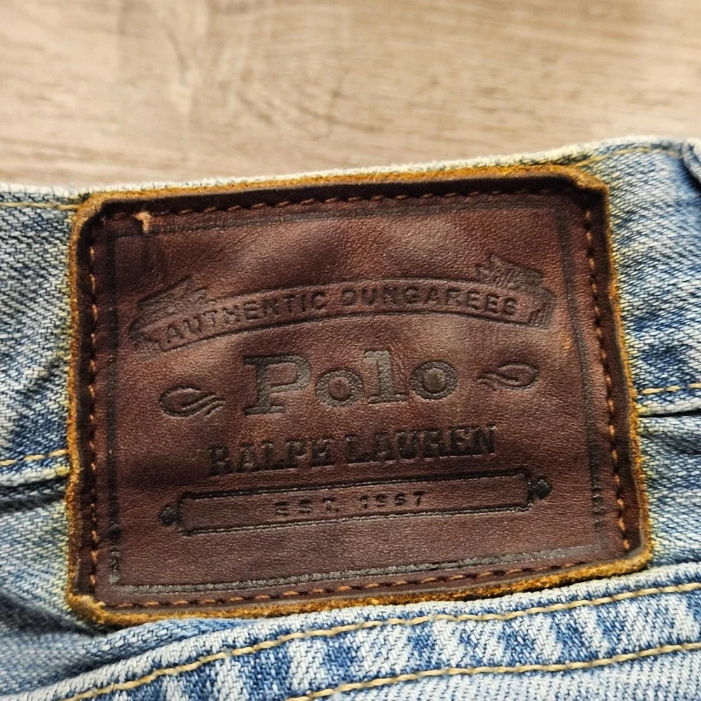 Vintage Polo Ralph Lauren Jeans Mens 35x32 Light Wash Straight Y2K Dungarees